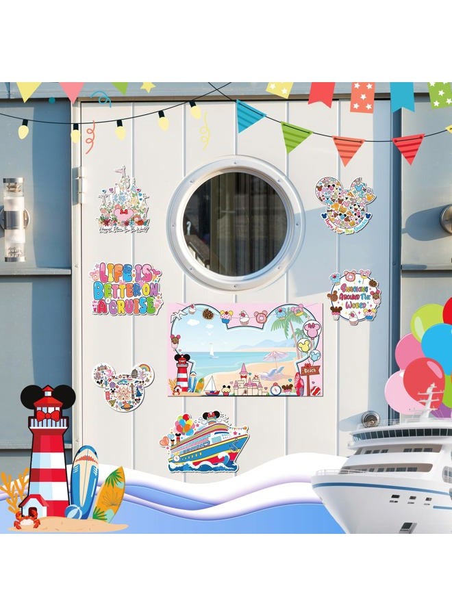 RiVolTa Mouse Cruise Door Magnets - 7 Pcs Cute Ship Cabin Decorations Magnetic Stickers Funny Cartoon Anchor Stateroom Sign Decals for Carnival Party Accessories Car Refrigerator Decor with 3 Pcs Pen - Image 5