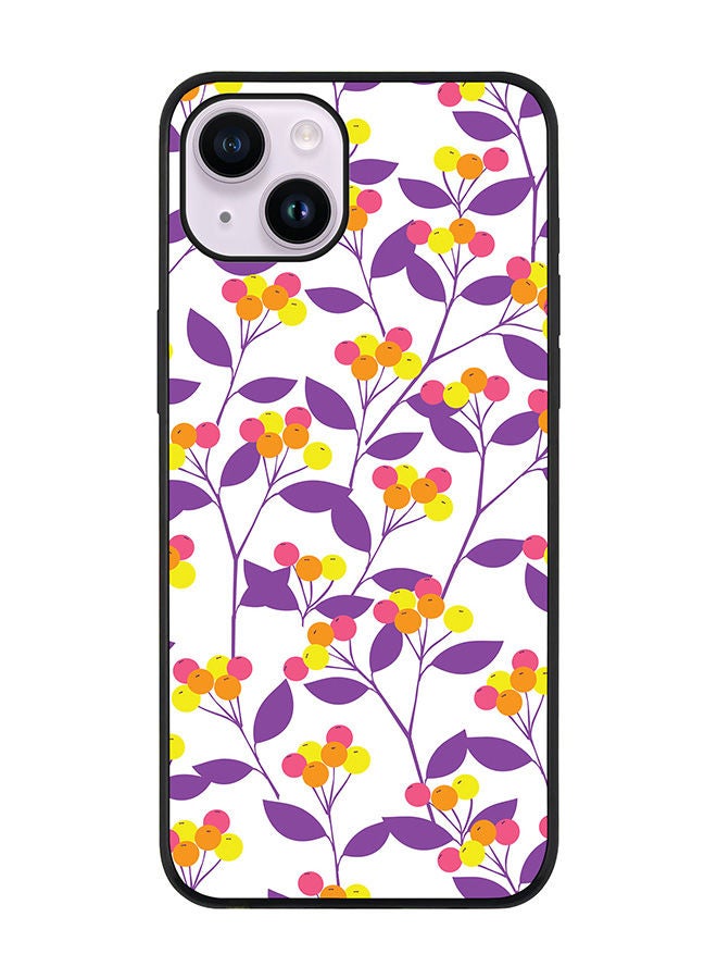 Stylizedd Rugged Black edge case for Apple iPhone 14 Plus Slim fit Soft Case Flexible Rubber Edges Anti Drop TPU Gel Thin Cover - Purple Spring - Image 1