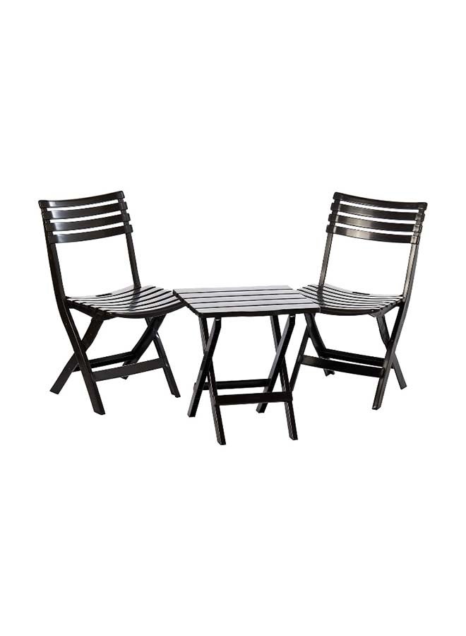 Cosmoplast Portable Camping Folding 2 Chairs & 1 Table Set  (Dark Brown)  - Image 1