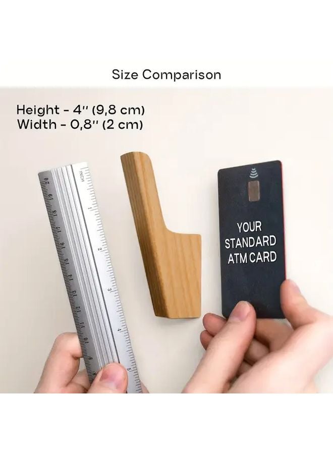 4 قطع من الخطافات الخشبية الريفية سهلة التركيب رف معاطف يدوي الصنع للمدخل أو الحمام منظِّم للمنزل - Image 5