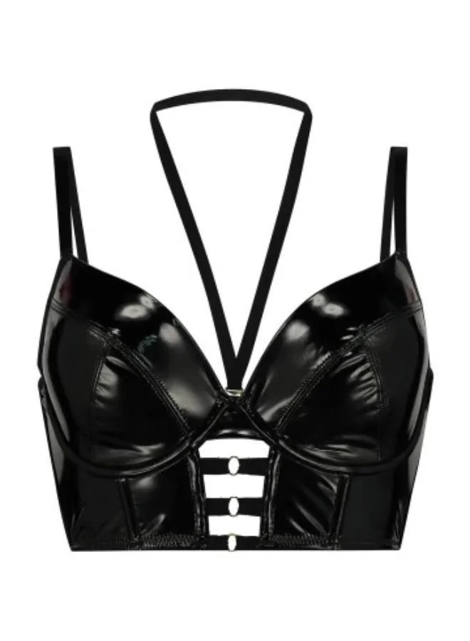 hunkemoller  Black Seductress Padded Longline Underwired Bra for Women | Best Price UAE