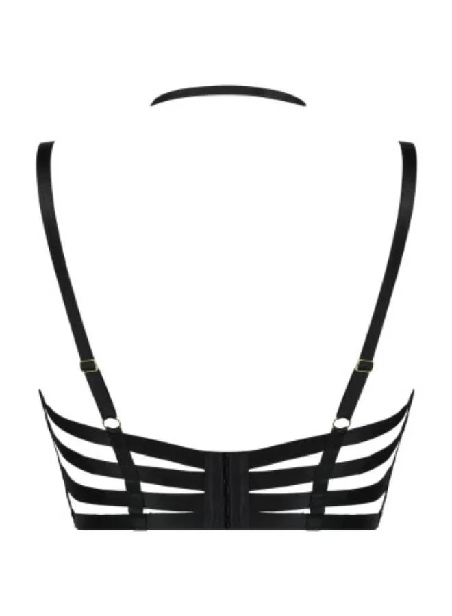 hunkemoller  Black Seductress Padded Longline Underwired Bra for Women | Best Price UAE