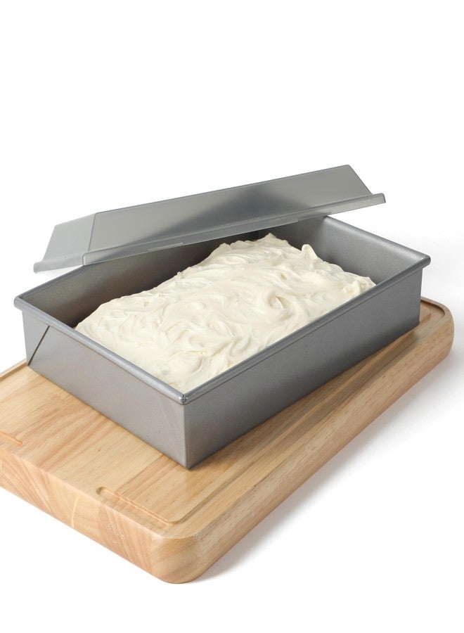 كالفالون قالب كيك كاليفالون تايتان التجاري عالي الجودة مصنوع من الألومنيوم الطبيعي، خالٍ من مادة PFA، غير لاصق، مقاس 13 × 9 بوصة مع غطاء - Image 2