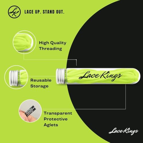 Lace Kings Oval Shoelaces (Neon Yellow - 27in) - Image 2