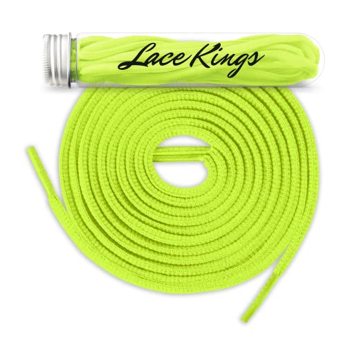 Lace Kings Oval Shoelaces (Neon Yellow - 27in) - Image 1