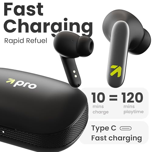 GOBOULT Y1 Pro Ear Buds Wireless 60H Playtime, 4 Mics Calling, 45ms Low Latency Gaming, Made in India,13mm Bass Driver Earbuds Buds TWS Bluetooth Wireless Earphone (Jet Black) - Image 4