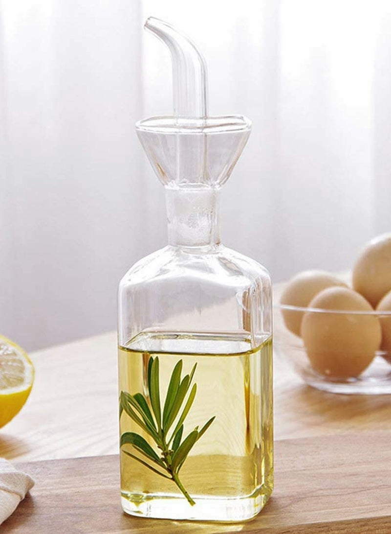 KASTWAVE Oil Bottle Glass Olive Oil Dispenser Bottle Glass Set 2 Pcs 250 ml and 500 ml Cooking Vinegar Measuring Dispenser Lab Glassware Seal Handicraft with Spout for Kitchen and BBQ - Image 3