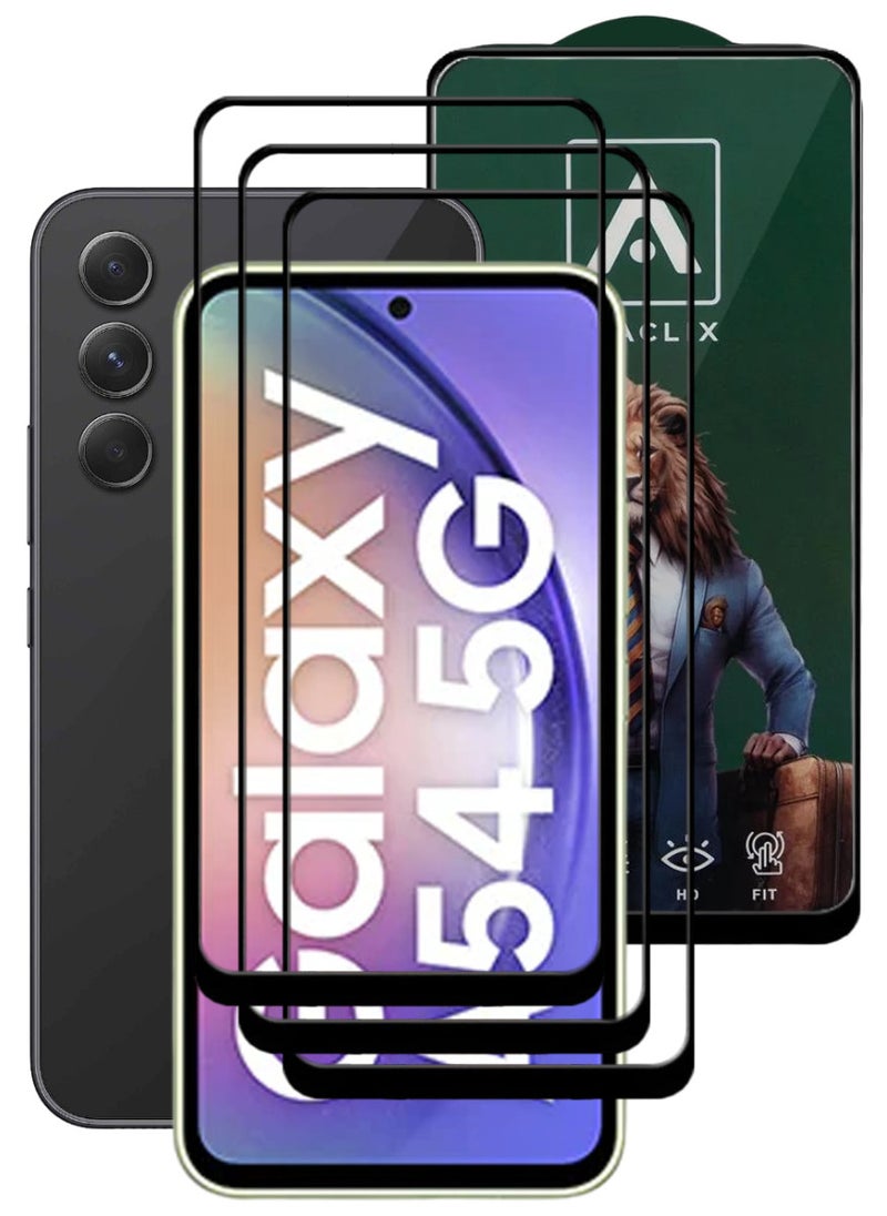ACLIX 3 Pieces Antistatic ESD Dustproof Premium Quality High Definition Tempered Glass Screen Protector Designed For Samsung Galaxy A54 - Image 1