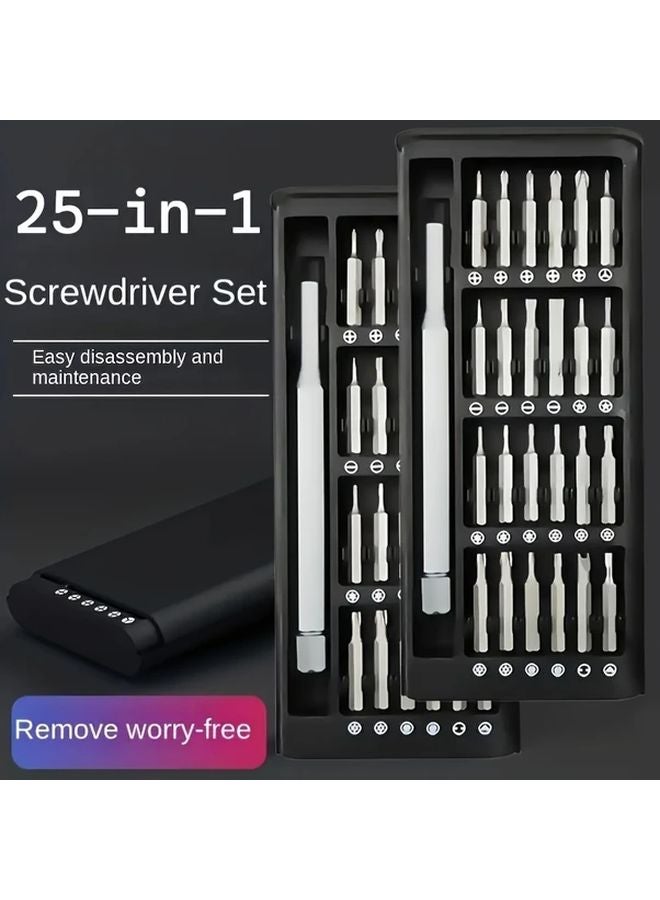 25 In 1 Black Precision Screwdriver Set Multifunctional Repair Tool Durable Aluminum Alloy - Image 4