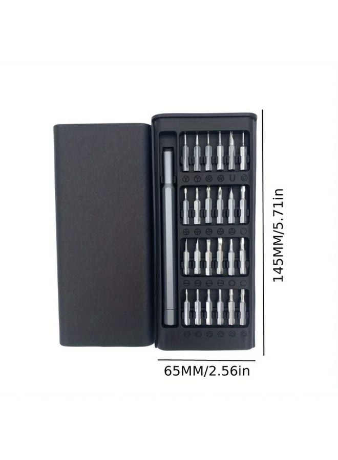 25 In 1 Black Precision Screwdriver Set Multifunctional Repair Tool Durable Aluminum Alloy - Image 1