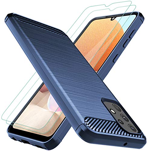 Osophter for Galaxy A32 4G Case,Samsung A32 4G Case with Screen Protector Shock-Absorption Flexible TPU Rubber Protective Cell Phone Cover for Samsung Galaxy A32 4G 6.4"(Navy Blue) - Image 1