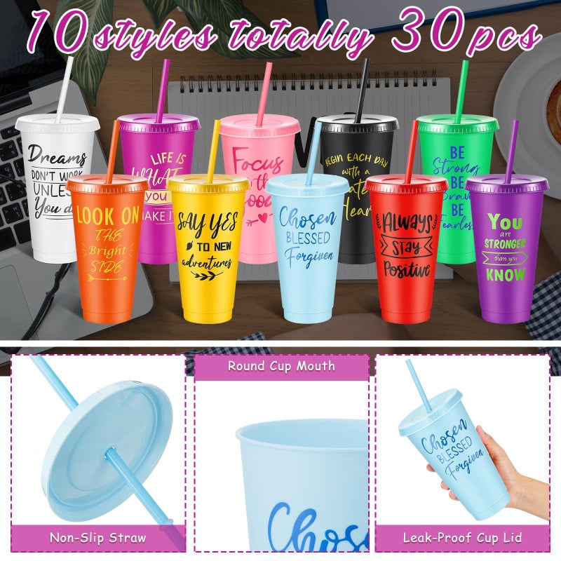 Uiifan 30 Pcs Inspirational Cups Bulk Appreciation Gifts for Employee Coworker Staff Team Thank You Gifts, Office Prizes for Adults Work Party Favors, Associates, Giveaways (Bright Color) - Image 3