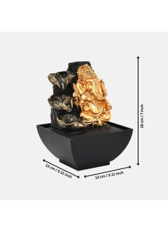 SPLICE SPLICE Polyresin Ganesha Water Fountain with LED Lights Ideal for Pooja Room Home Decoration  - Image 2