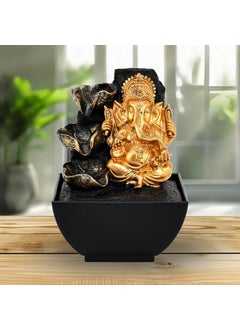 SPLICE SPLICE Polyresin Ganesha Water Fountain with LED Lights Ideal for Pooja Room Home Decoration  - Image 1