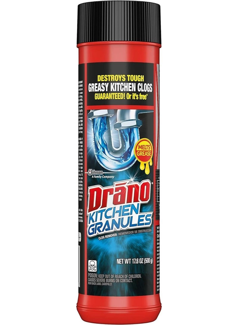 Drano Kitchen Granules Drain Clog Remover And Cleaner 500 G - Image 1