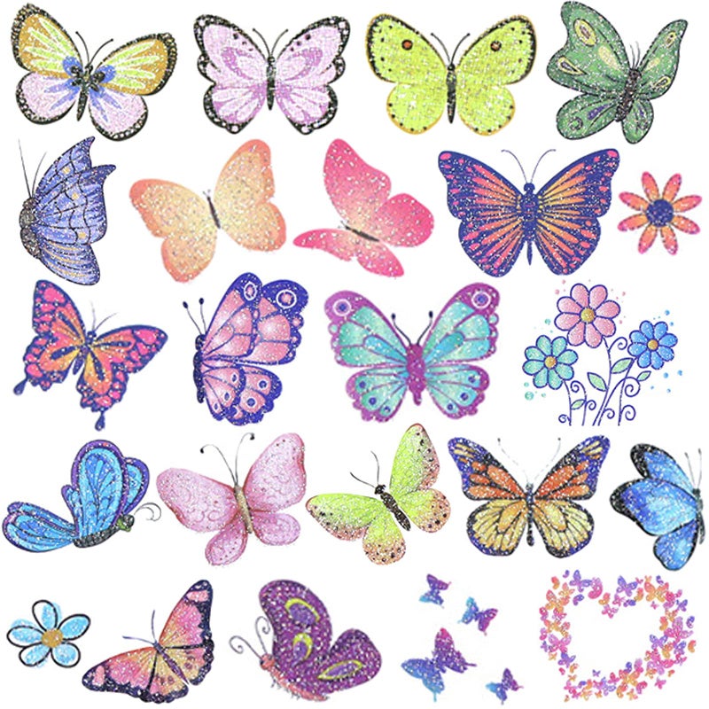 Ooopsiun Glitter Butterfly Temporary Tattoos for Girls -12 Sheets Butterfly Party Favors Decorations for Kids Women - Image 1