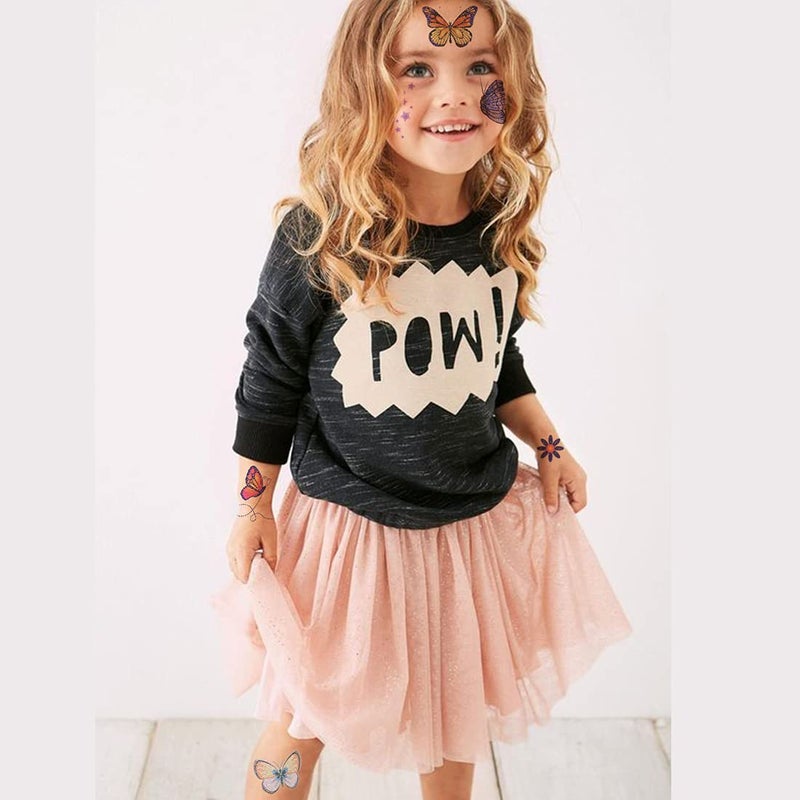 Ooopsiun Glitter Butterfly Temporary Tattoos for Girls -12 Sheets Butterfly Party Favors Decorations for Kids Women - Image 4