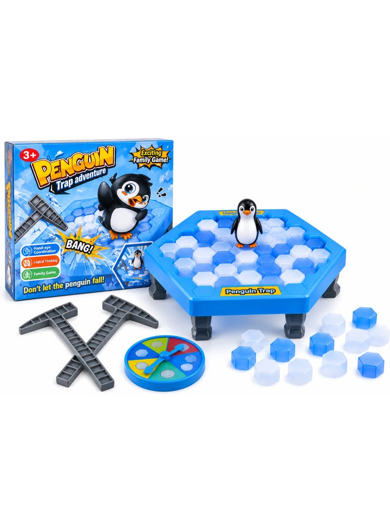 Penguin Trap Game for Kids, Ice Block Breaking Board Game with Hammers and Spinner, Fun Interactive Strategy Family Game for Kids and Friends - Image 1