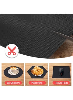 Home Buy HOME BUY Multipurpose Super Strong Eva Anti-Slip Bathroom Kitchen Cabinet Drawer Shelf Mat Liner Sheets Roll, Fridge & Table Mat (60Cm X 5 Meters Roll, Ethylene Vinyl Acetate) (60x500(3), Black)  - Image 3