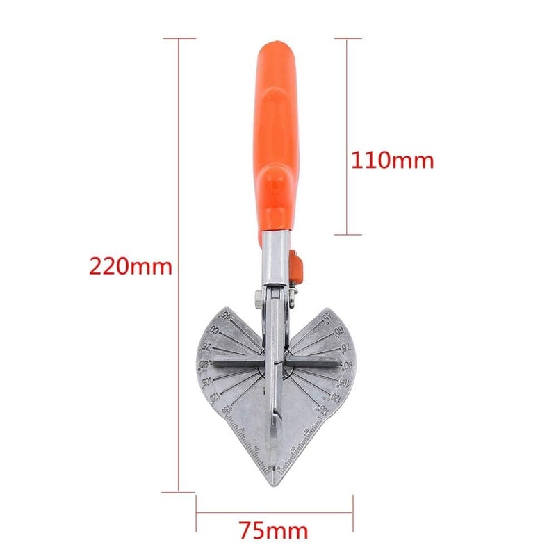 Veltrix - Multi Meter Shear Cutter, Degree Adjustable Angle Scissors Trim Shears Hand Tools for Cutting Soft Wood, PVC Multi Angle Mitre Gasket Shear Wire Duct Cutter Hand Tools, Orange - Set of 1 - Image 2