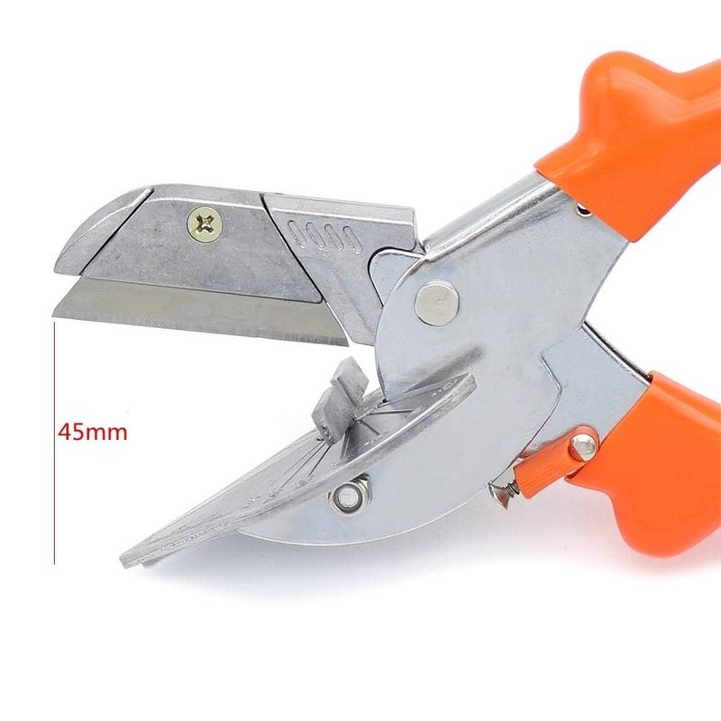 Veltrix - Multi Meter Shear Cutter, Degree Adjustable Angle Scissors Trim Shears Hand Tools for Cutting Soft Wood, PVC Multi Angle Mitre Gasket Shear Wire Duct Cutter Hand Tools, Orange - Set of 1 - Image 4