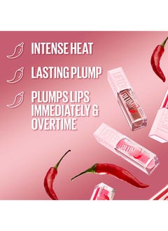 MAYBELLINE NEW YORK Lifter Plump, Hydrating Lip Plumping Gloss with Chili Pepper - Peach Fever  - Image 3