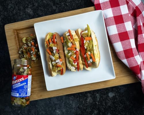 Marconi Hot Giardiniera Chicago Style Vegetable Mix with Peppers Carrots Cauliflower Celery Gherkins Bulk Jar 128 fl oz 1 Gallon - Image 5