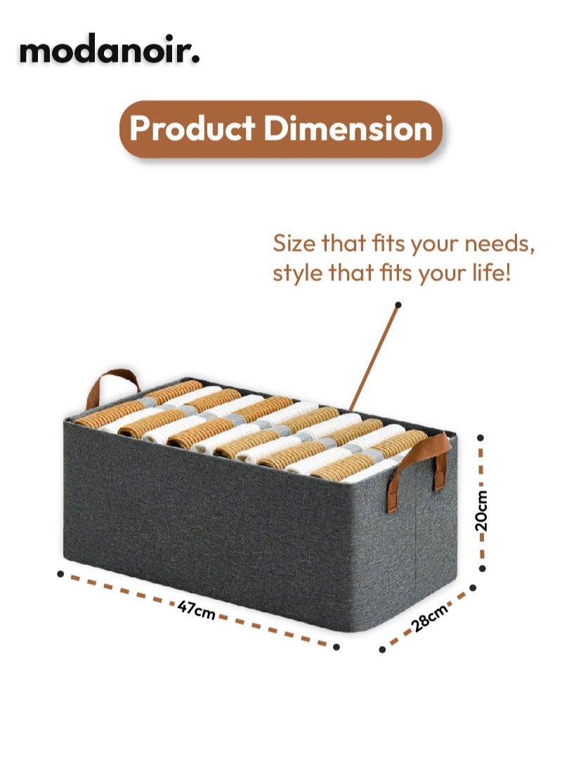 MODANOIR 4 PCS Clothes Storage Box Set with Durable Metal Frame & Handles | Clothes Organizer Storage Boxes for Sweaters & Garments Portable Wardrobe Stackable Storage Box for Books, Dress Storage & Toy Storage - Image 4