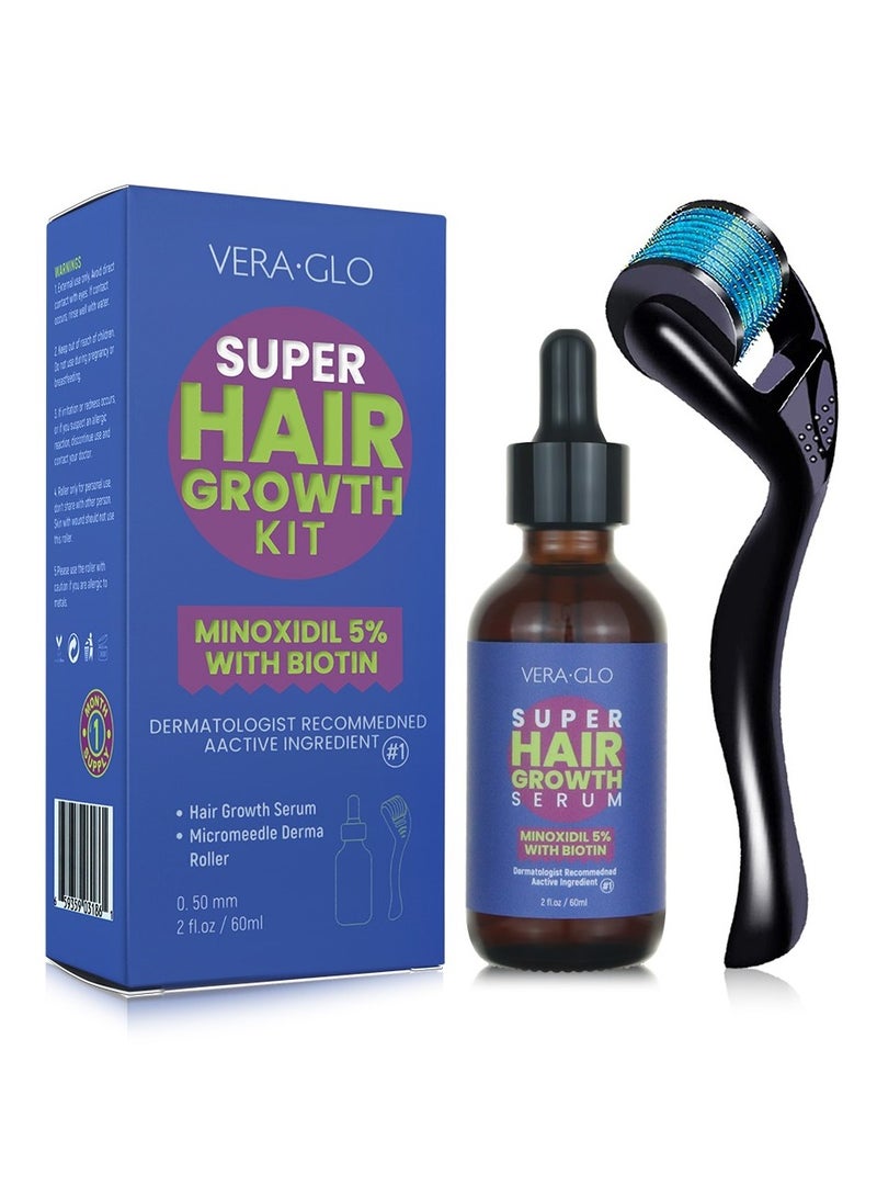 Vera Super Hair Growth Kit Minoxidil 5% with Biotin 60ml - Image 1