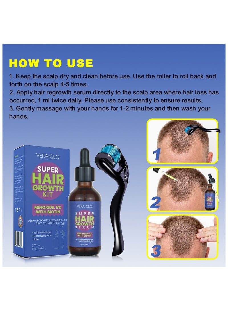 Vera Super Hair Growth Kit Minoxidil 5% with Biotin 60ml - Image 3