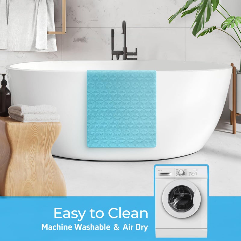 WRISIN Non Slip Bathtub Mat for Bath Tub Shower - Natural Rubber Mat with 241 Suction Cups - Soft Bathroom Safety Mat - Unique Diamond Pattern - Fatigue Relief - Machine Washable - 16 Ã— 28 Inch - Image 5