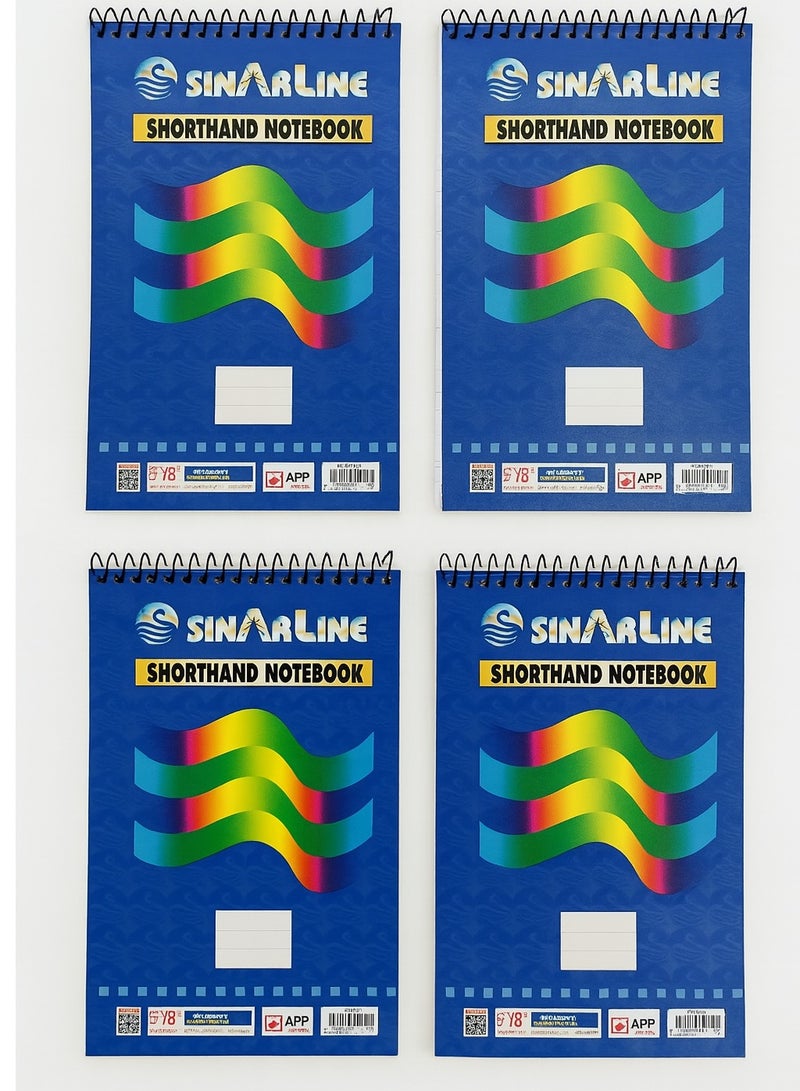 SINARLINE SINARLINE 4 Pcs Spiral Short Hand Notebook A5 (5x8 inch) - Image 1