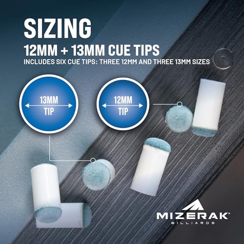 Mizerak Slip-On Cue Tips – 12mm & 13mm Pool Cue Tip Replacements – Universal Fit, No Glue Needed – Instant Fix for Worn Tips - Image 3