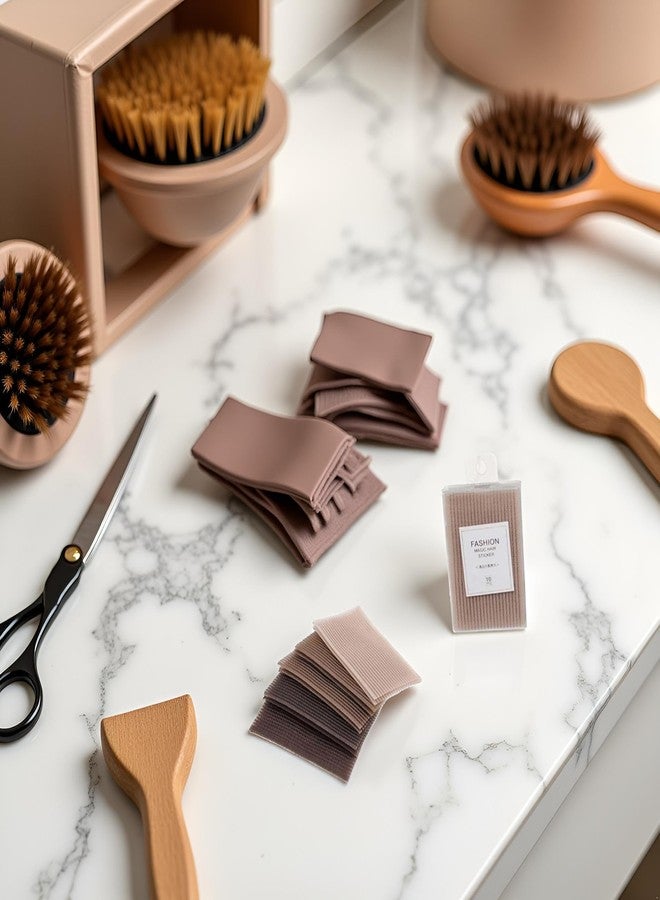 Dwuww 10pcs Coffee Color Plastic Paste Posts Square Hair Pad,Magic Bangs Hair Pad,Hair Styling Tool Barber Acessories Hair Holder Barber Grippers Easy to Use and Wear Hair Decoration,Clips and Barrettes - Image 5