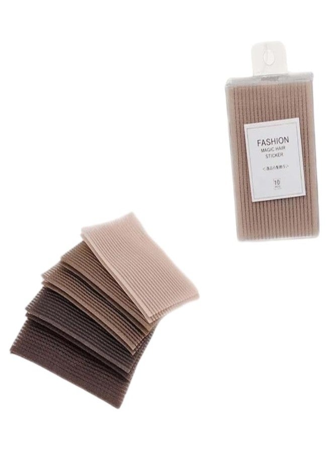 Dwuww 10pcs Coffee Color Plastic Paste Posts Square Hair Pad,Magic Bangs Hair Pad,Hair Styling Tool Barber Acessories Hair Holder Barber Grippers Easy to Use and Wear Hair Decoration,Clips and Barrettes - Image 1