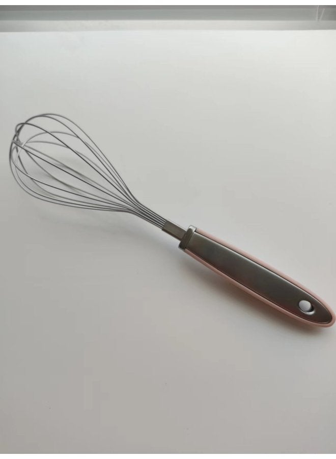 Stainless Steel Semi-automatic Egg Beater Press Blender Handheld Semi-automatic Egg White Blender Household Egg Beater-Color:28cm Silicone Handle - Image 1