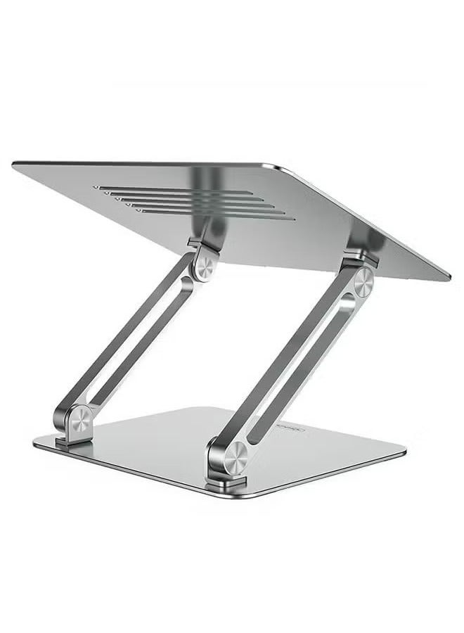 TIGER Adjustable Laptop Stand Silver | Ergonomic Laptop Holder for Desk, Foldable and Portable, Adjustable Height & Angle for Comfort, Sturdy Aluminum Design, Ideal for Work, Study, Gaming, and Travel - Image 3