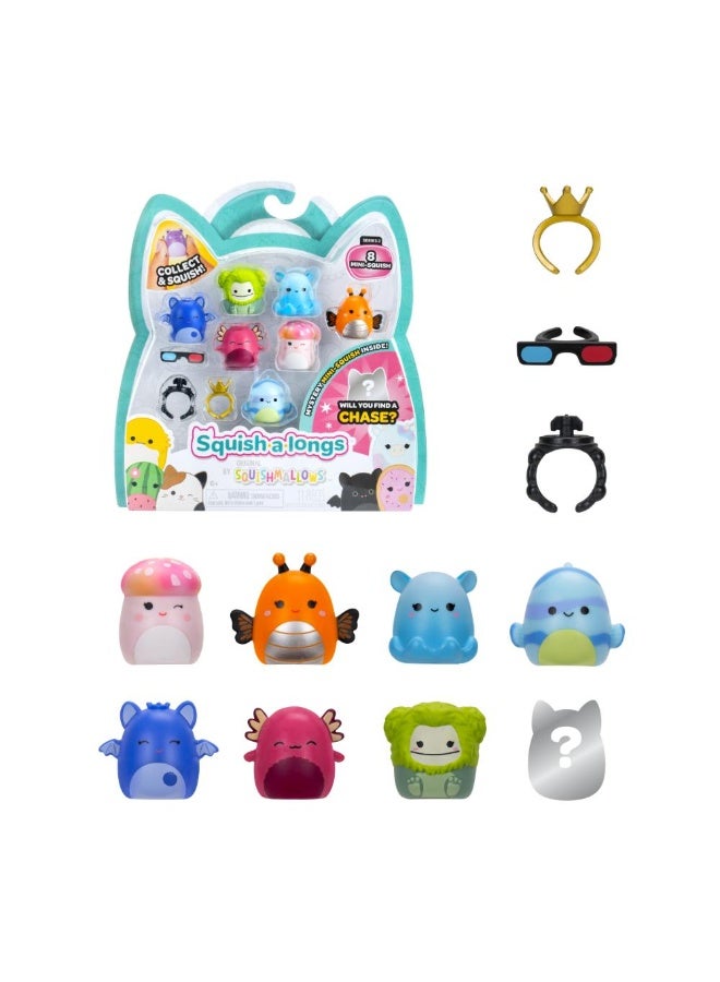 Squishmallows Squish-A-Longs By Squishmallows 8 Pack (Style 2- W2) - (8) 1” Mini-Squish With (2) Accessories, (1) Ring, And A Collector’S Guide - Collect, Trade, & Play - Image 1