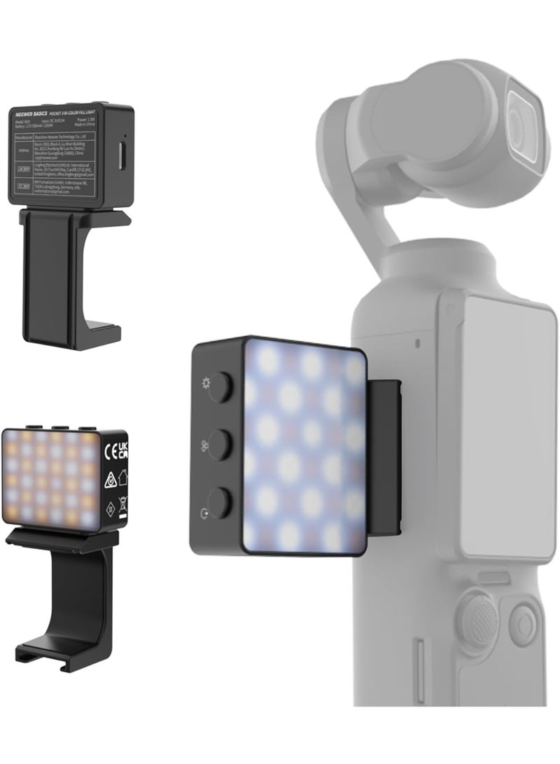 مصباح NEEWER Basics ثنائي اللون مغناطيسي إضافي للكاميرا، متوافق مع DJI OSMO Pocket 3، مصباح LED صغير قابل لإعادة الشحن بقوة 1.5 واط، مصنوع من البلاستيك، يُستخدم كإضاءة تعبئة لتسجيل فيديوهات تيك توك، M24 - Image 1