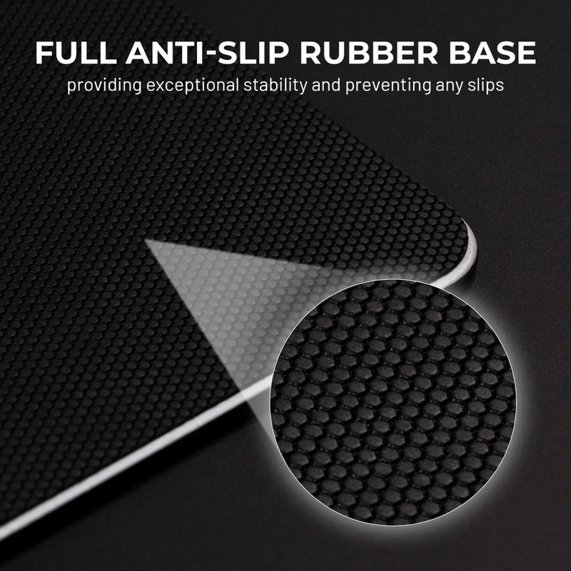 GMKWTL XVX Black Spider Webs Glass Gaming Mousepad 4.0,Hard Mousepad for Gaming,Ultra-Smooth Micro-Etched Surface Mouse Mat with Non-Slip Rubber Base(410mm*310mm) - Image 4