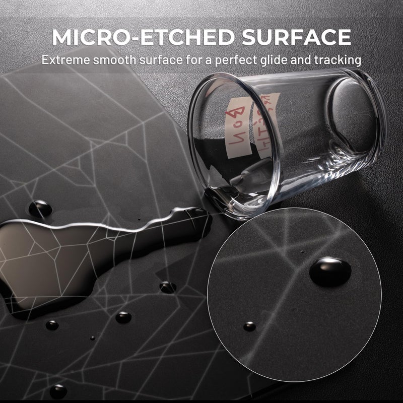 GMKWTL XVX Black Spider Webs Glass Gaming Mousepad 4.0,Hard Mousepad for Gaming,Ultra-Smooth Micro-Etched Surface Mouse Mat with Non-Slip Rubber Base(410mm*310mm) - Image 3