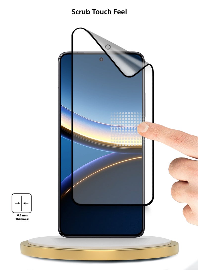 Wtech Xiaomi Poco F7 Pro / Xiaomi Poco F7 Ultra 5G 2025 Premium Nano Ceramic Full Glue Full Cover Matte Flexible Screen Protector (MSCNMN) - Clear/Black - Image 4