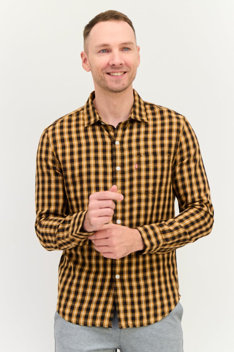 Levi's قميص رجالي ضيق بأكمام طويلة بتصميم مربعات، متعدد الألوان - Image 1