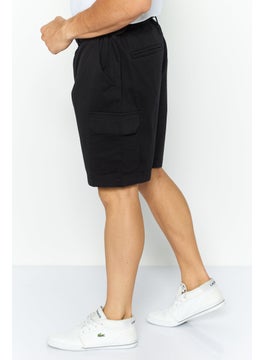 Threadbare Men Plain Belted Chino Couture Shorts, Black  - Image 3