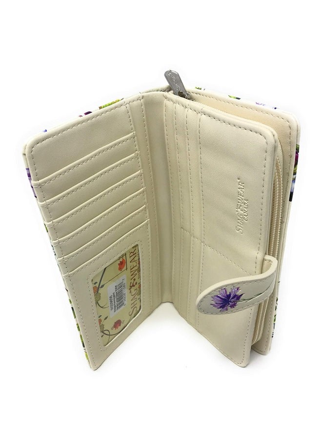 Shag Wear Vintage Hummingbird Large Bird Wallet For Women Vegan Faux Leather 7 Beige  - Image 4