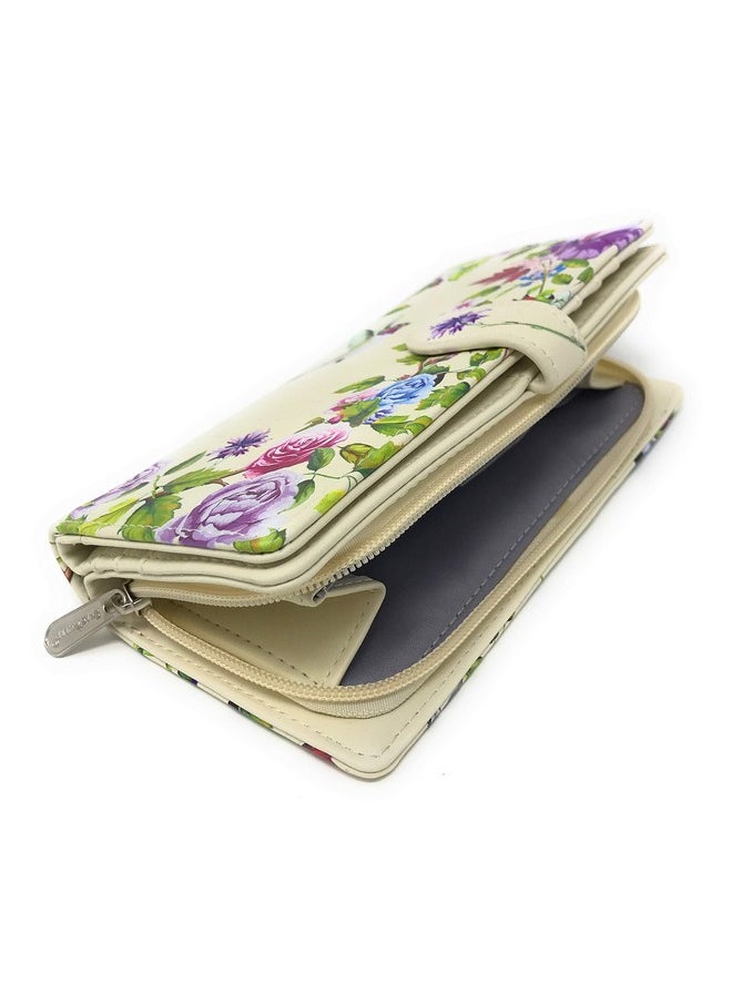 Shag Wear Vintage Hummingbird Large Bird Wallet For Women Vegan Faux Leather 7 Beige  - Image 3