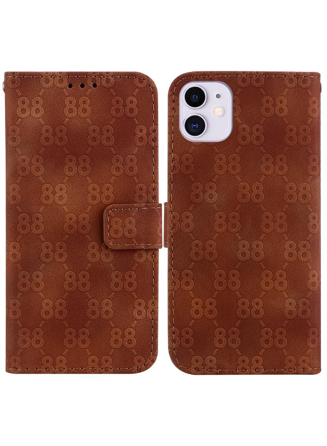 زبون جراب لهاتف iPhone 11 مصنوع من الجلد المنقوش على شكل حرف 8 مزدوج - Image 1