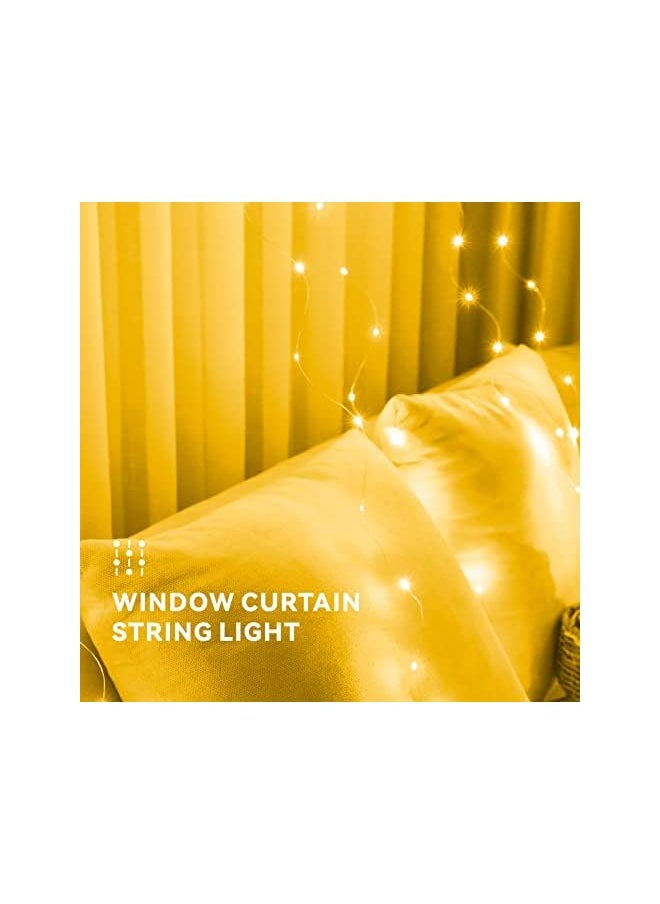 The Bros Curtain String Light,300 LED Lights Window Curtain 3x3Meters Fairy Lights with Remote Control for Christmas,Bedroom,Party,Wedding Decorations(Battery Powered)(Warm White)  - Image 5