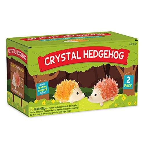 MindWare Crystal Growing Kits Hedgehogs Warm Colors Set of 2 Cute DIY Crystal Growing Kits for Kids Teens Mini Science Experiment Crystals Grow in 24 Hours - Image 1