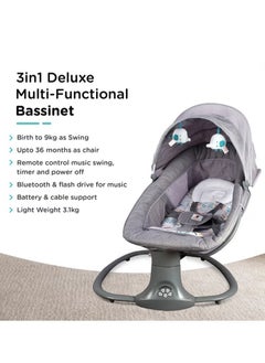 Arababy 3-In-1 Multi-Functional Baby Swing Bassinet With Remote Control And Toys  - Image 3